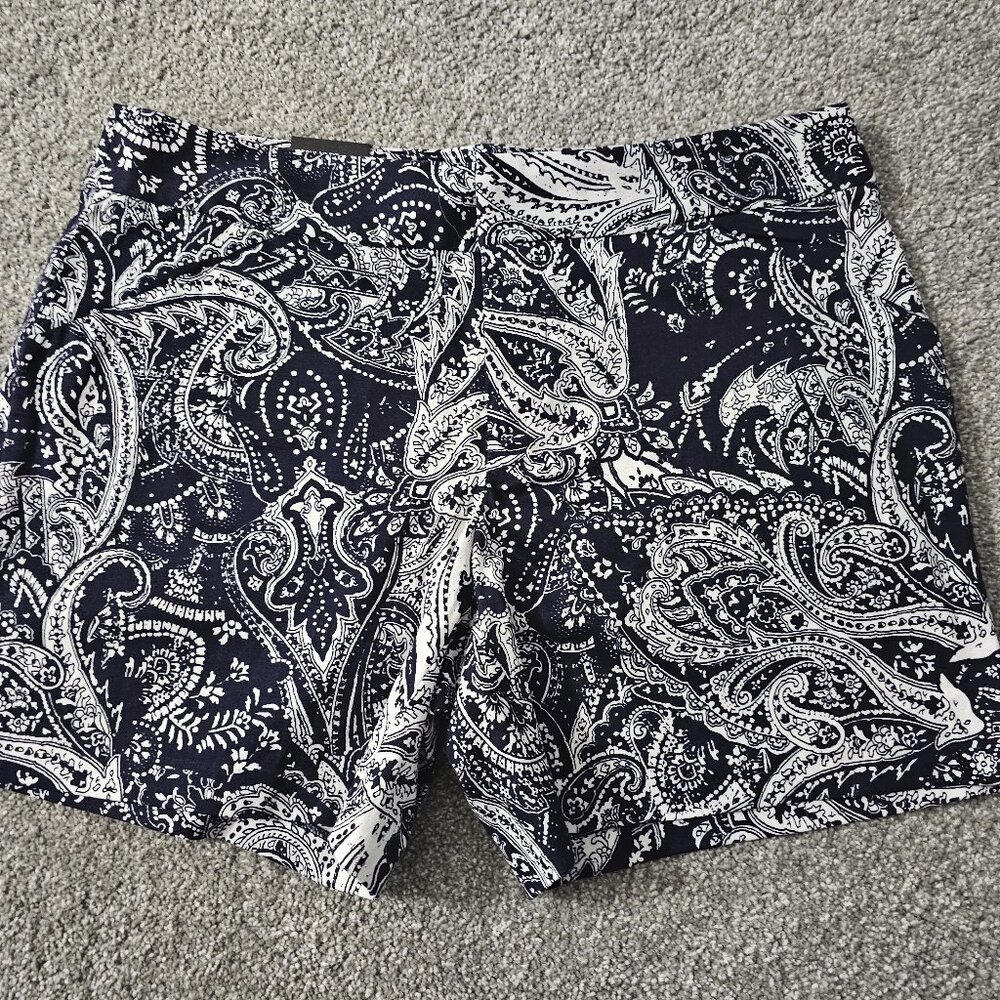 INC international concepts SHORTS printed REGULAR FIT blue/white SPANDEX - Picture 2 of 8